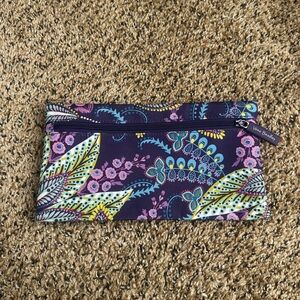 Vera Bradley, Purple Floral Pattern, Double Sided Pencil Case